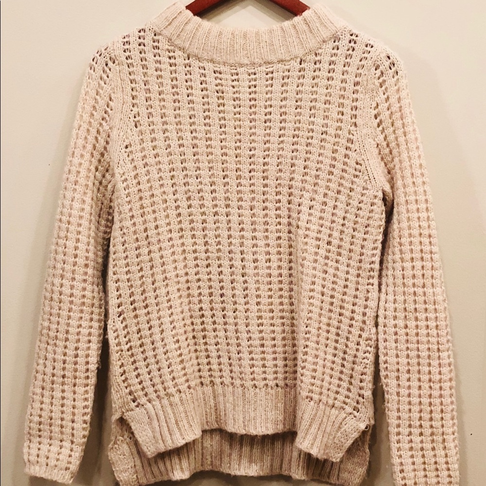 Anthropology Field Flower Waffle Knit Sweater - Picture 2 of 6